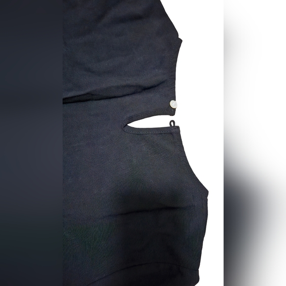 Black linen peplum top - Picture 5 of 5